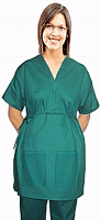 Poplin New style maternity top v neck 2 pocket half sleeve with side tieable in 65% polyester, 35% cotton fabric