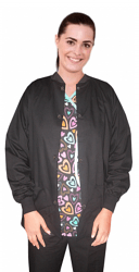 Poplin Jacket 2 pocket solid unisex full sleeve with rib at neck and sleeves with snap button (65% Polyester, 35% Cotton)