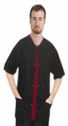 Stretchable Scrub Jacket 3 pocket solid half sleeve unisex in 35% Cotton 63% Polyester 2% Spandex