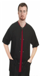 Stretchable Scrub Jacket 3 Pockets Solid Half Sleeves Unisex with Snap Buttons OR Plastic Buttons OR Zip (35% Cotton, 60% Polyester, 5% Spandex)