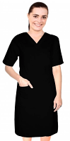 Only For USA CUSTOMERS  Stretch Nursing dress half sleeve elastic waist v neck with 3 front pockets below knee length Color Navy Blue Select Size M (Length 47.5 Inches)