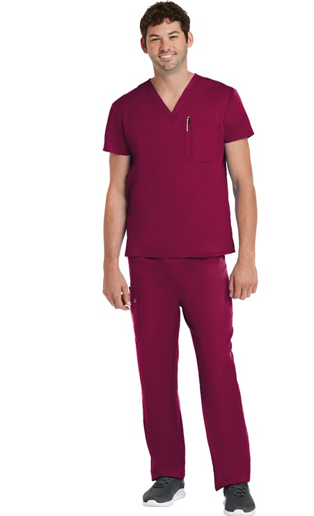 Scrub set 4 pocket solid unisex cargo with pencil pocket top half sleeve (1 pkt top with pencil pkt, 1cargo pkt 1 back pkt pant)