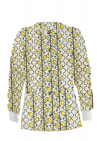 Jacket 2 pocket printed unisex full sleeve in Yellow petal and Grey print with rib