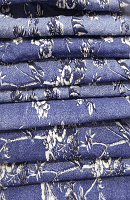 Blue And White Flower Print  Loose Fabric Width 64 Inch (65% Polyester & 35 Cotton ) Per Meter