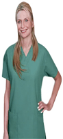 Poplin Scrub set 3 pocket normal ladies solid half sleeve (2 pocket top, 1 pocket pant with drawstring, non-elasticated waistband) in (65% Polyester, 35% Cotton Fabric)