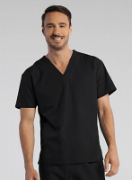 Scrub set 1 pocket normal unisex solid half sleeve (top without pocket and bottom with 1 back pocket) with drawstring, non-elasticated waistband.