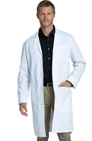 Microfiber lab coat unisex full sleeve with plastic buttons 3 pocket solid (100 perc polyester fabric) Size L Color Crimson Red 6 Pc