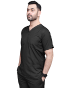 Poplin Double Stitch Scrub Set 6 Pockets Solid Unisex Half Sleeves (3 Pockets Top, 3 Pockets Pant) in (65% Polyester, 35% Cotton)