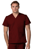 Only For USA CUSTOMERS Clearance item; Pack of 2 Scrub Top v neck 3 pocket half sleeve unisex Size 2XL Color Burgundy 2 Pc 