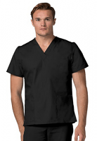 Stretchable Top v neck 2 pocket half sleeve unisex in 35% Cotton 63% Polyester 2% Spandex