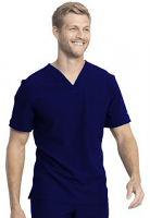 Stretchable Top v neck without pocket solid half sleeve mens in 35% Cotton 63% Polyester 2% Spandex