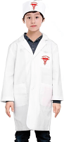 Only For USA Customers Clearance Kids LabCoat in White Color with FREE Kids Scrub Cap with Doctor Logos, Best Kids Costume