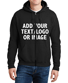 Unisex Customize Full Zip Printed Hoodie With 2 Pockets