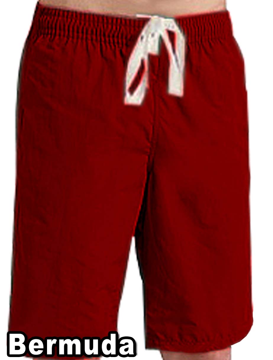 Microfiber fabric bermuda with 2 side pockets 1 back pocket elasticated twill drawstring (white) (inseam is 11 inches) (100% Polyester)