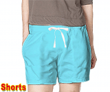 Microfiber fabric short with 2 side pocket 1 back pocket elasticated twill drawstring (white) (inseam is 5 inches) (100% Polyester)
