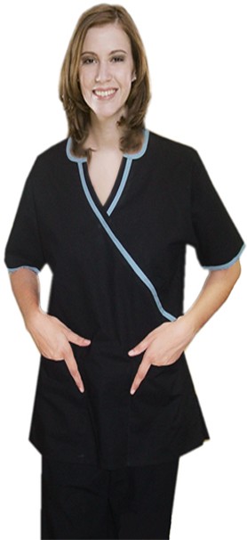 Inset v-neck 4 pocket set half sleeve (top 2 pocket with bottom 2 pocket boot cut)