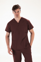 Scrub set 6 pocket solid unisex half sleeve (3 pocket top 3 pocket pant)