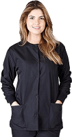 Microfiber jacket 2 pocket full sleeve solid unisex with rib Snap Button