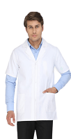 Poplin Unisex Lab Coat  Half Sleeve, Covered Snap Buttons, 3 Pockets for Food Processing Industry ( RK )