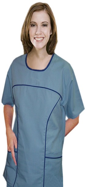 Scoop neck contrast piping 6 pocket set half sleeve (top 4 pocket with bottom 2 pocket boot cut) in 65% Polyester 35% Cotton