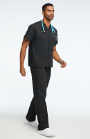 Poplin Scrub set no pocket normal unisex solid half sleeve (top without pocket and bottom without pocket) with drawstring, non-elasticated waistband  in (65% Polyester, 35% Cotton Fabric)