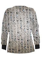 Jacket 2 pocket printed unisex full sleeve in Geometric Print with rib