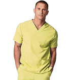 Interlock Stretch (100% polyester) Scrub set 6 pocket solid unisex half sleeves (2 pkt top, 4 pkt pant, 2 side pockets, 2 back pockets with elastic drawstring)