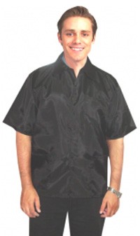 Barber jacket with collar 3 pocket half sleeve with snap buttons (nylon fabric) soft finish