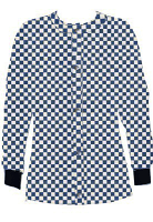 Jacket 2 pocket printed unisex full sleeve in Blue Square Print with rib