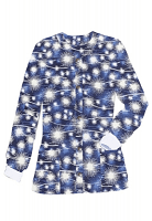 Jacket 2 pocket printed unisex full sleeve in blue fire work print with rib
