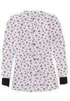 Jacket 2 pocket printed unisex full sleeve in pink and black flower with rib