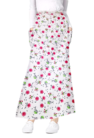 Cargo pockets ladies skirt A Line Full Elastic waistband ladies skirt in Cherry Blossom Print