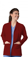 Stretch labcoat unisex full sleeve with plastic buttons 3 pocket solid (35% Cotton, 60% Polyester, 5% Spandex) in 36" 38" 40" 42"  lengths 