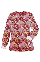 Jacket 2 pocket printed unisex full sleeve in Brown flowers with yellow filling print with rib (100% Polyester Fabric)