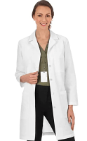 Select Your Required Poplin labcoat ladies half sleeve with plastic buttons 3 pocket solid in 36 38  40 42 lengths