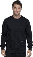 Scrub Jacket 3 pocket solid full sleeve unisex with rib and plastic button