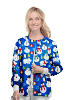 Snowman Printed Jacket 2 Pockets Unisex Full Sleeve With Rib in Interlock Stretch Fabric 100% Polyester
