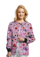 Hearts and Butterflies Printed Jacket 2 Pockets Unisex Full Sleeve With Rib