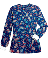 Snowman Winter Print Jacket 2 Pocket Unisex Full Sleeve With Rib