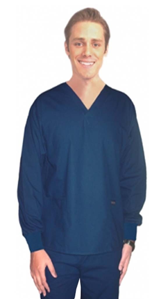Microfiber Scrub set 4 pocket solid full sleeve unisex with rib (2 pocket top and 2 pocket pant) (100% POLYESTER) 