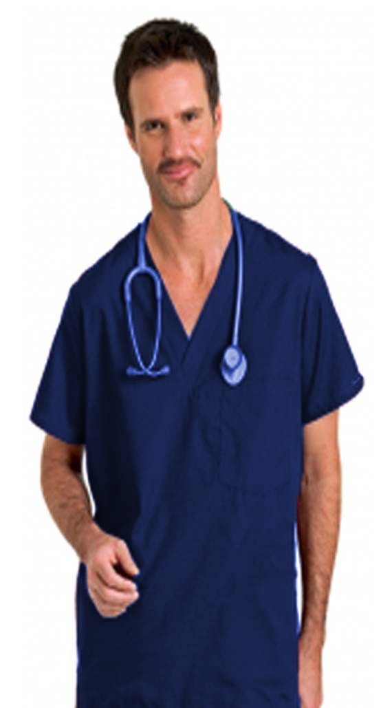 Microfiber Scrub set 7 pocket v neck unisex half sleeve (3 pkts top & pant 4 pkt 2 side pkts 1 cargo pkts 1 back pkts) half elastic with drawstring) (100% POLYESTER) 