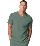 Microfiber Stretch Scrub set 4 pocket solid unisex half sleeves (2 pkt top, 2 pkt pant with elastic drawstring)  in (97% POLYESTER, 3% SPANDEX)