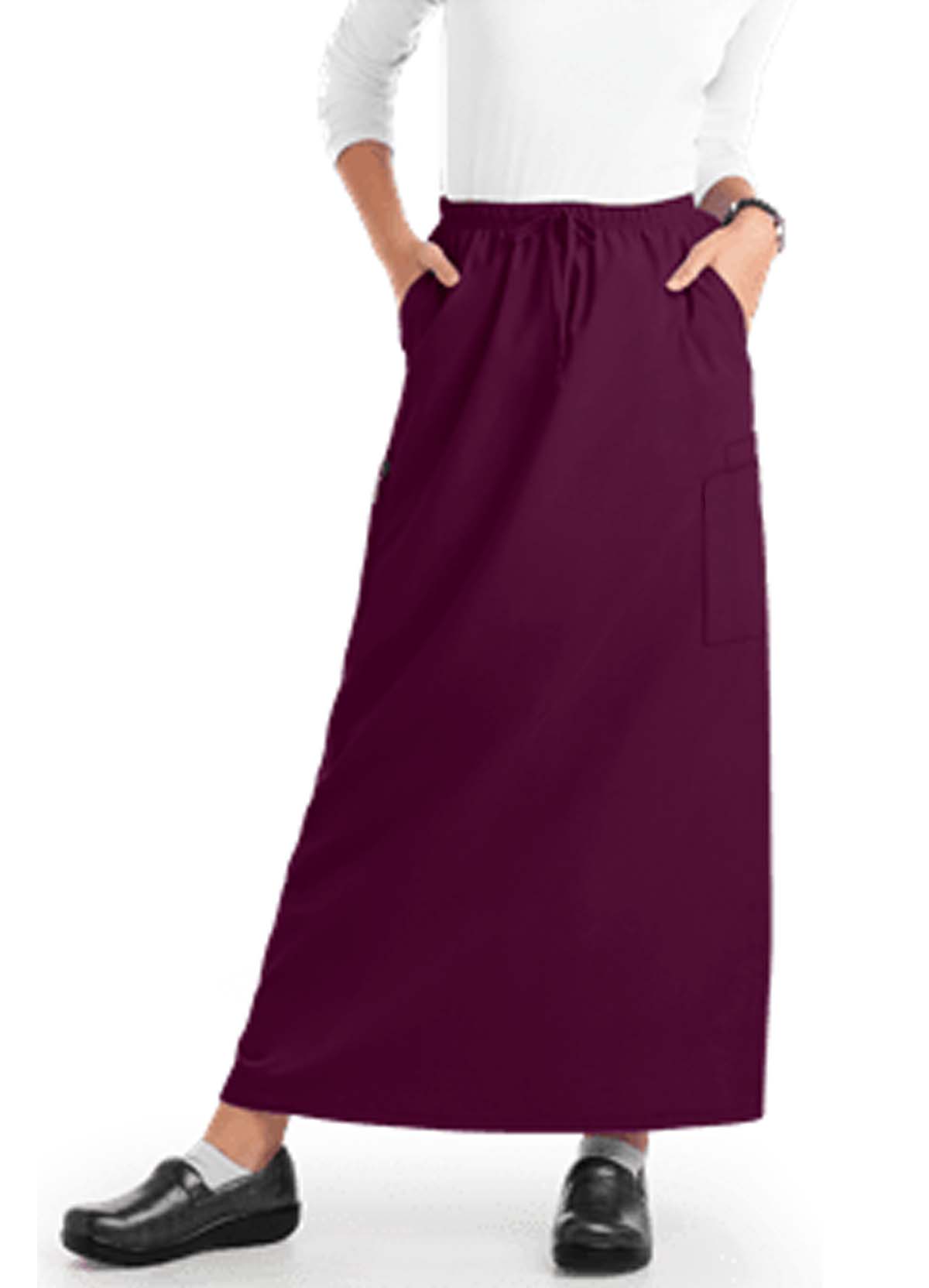 Microfiber Stretch Cargo pockets ladies skirt A Line Full Elastic waistband (97% Polyester,3% Spandex)