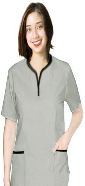 Microfiber Stretch set 5 pocket ladies half sleeve tunic style solid (top 2 pocket with bottom 3 pocket)  in 97% Polyester 3% Spandex