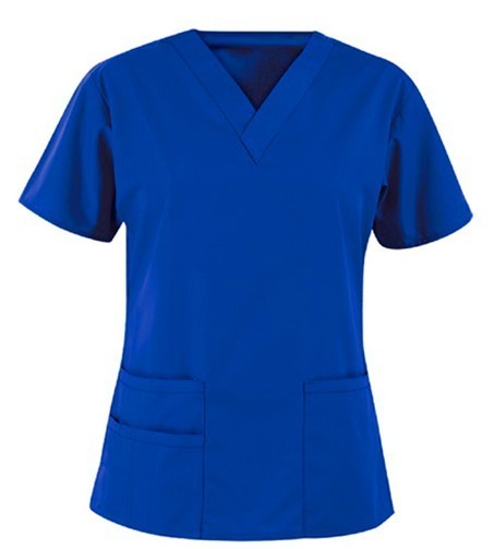 Microfiber Stretch Bravo Top v neck 3 with 1 pencil pocket bravo half sleeve unisex in 97% Polyester 3% Spandex