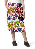 Cargo pockets ladies skirt in Red Wheel Print