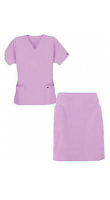 Scrub skirt set 4 pocket ladies half sleeves (2 pocket top 2 pocket skirt) in Microfiber fabric