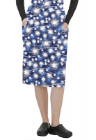 Cargo pockets ladies skirt in Blue Fire Work Print