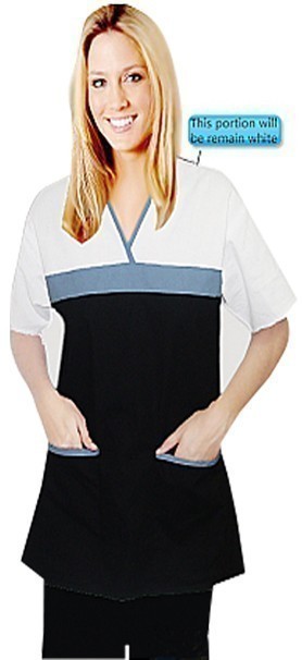 Stretchable Set 5 pocket empire wrap top half sleeve style in solid (top 2 pocket with bottom 3 pocket) in 35% Cotton 60% Polyester 5% Spandex