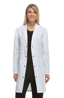 Poplin labcoat ladies full sleeve with snap buttons without pockets solid pleated (48 perc cotton 52 perc polyester) in 36  38 40  42 inch lengths